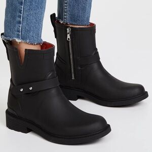 EUC Rag & Bone Moto Rain Boots Black Size 7